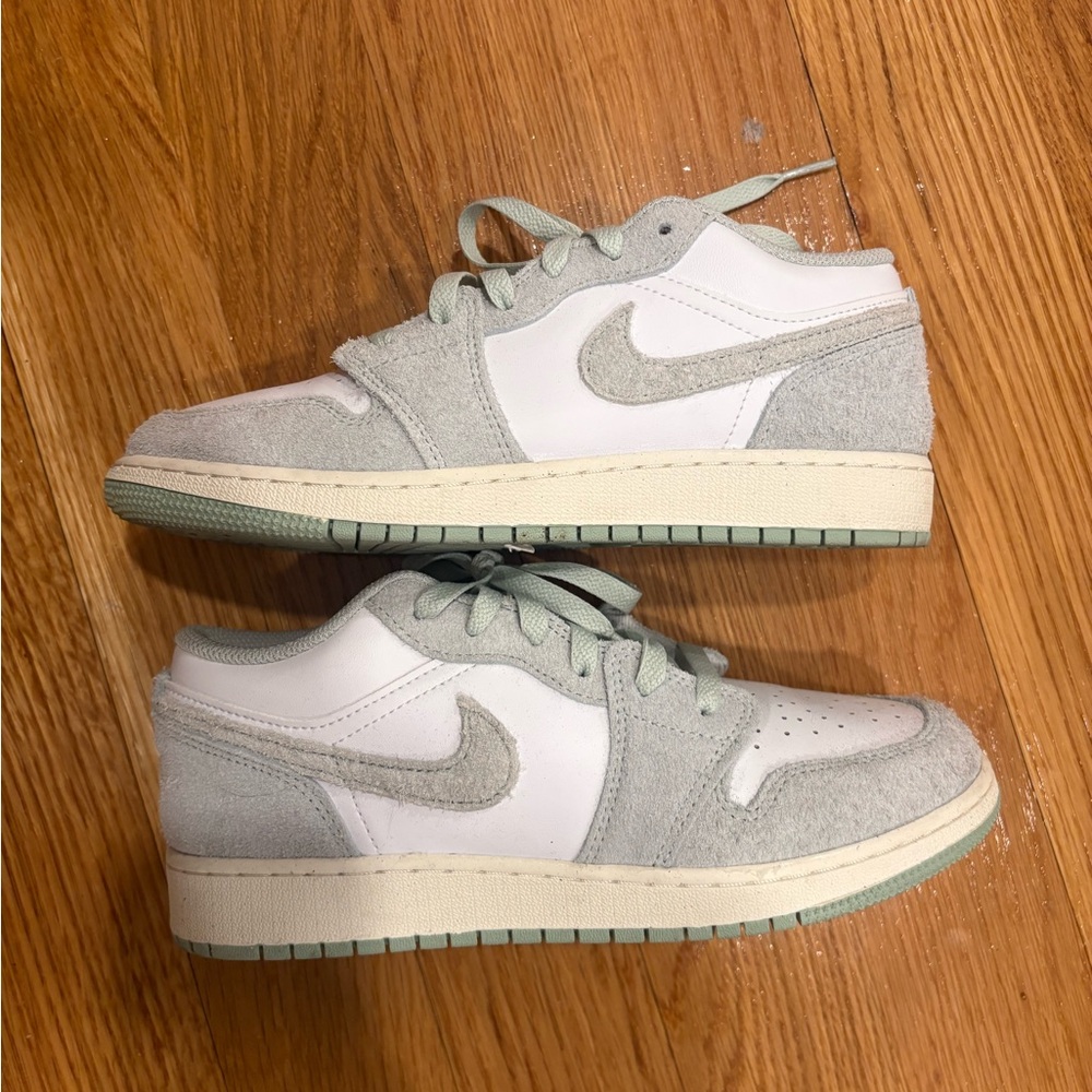 Gray and White Low-Top Sneakers